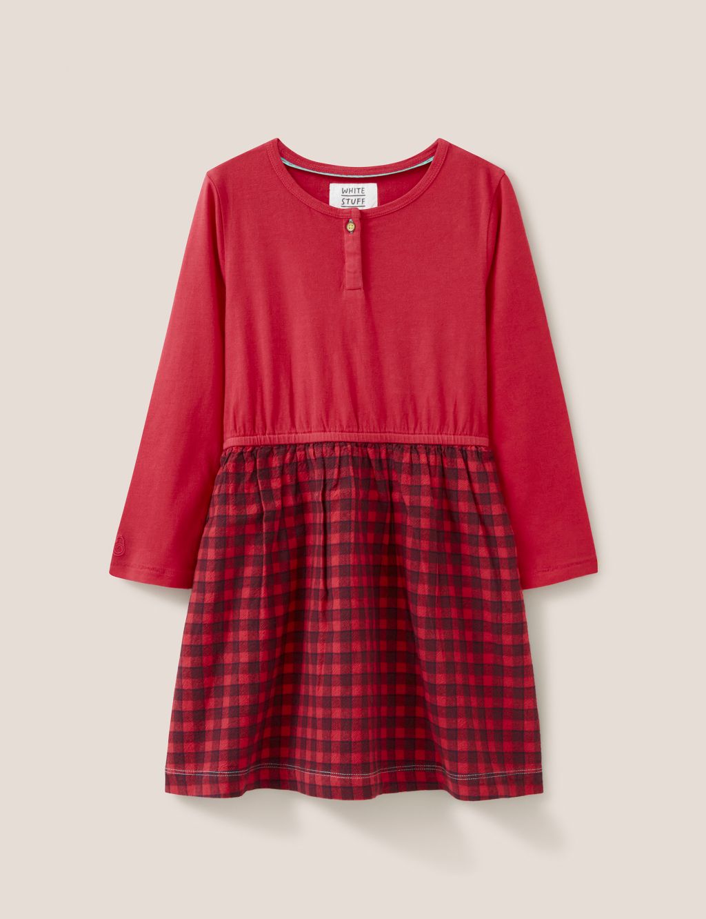 Pure Cotton Checked Dress (3-10 Yrs) image 1