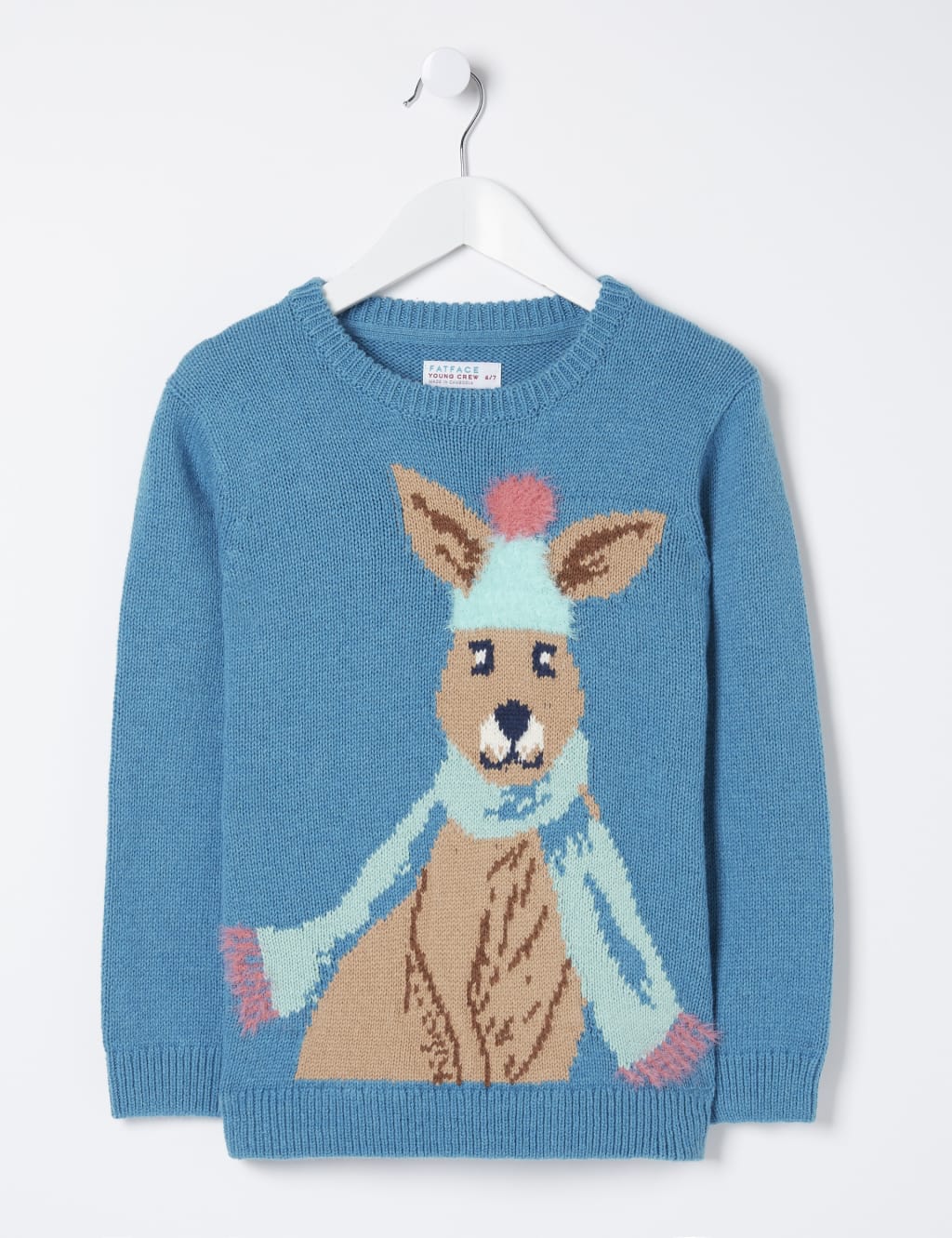 Cotton Rich Knitted Kangaroo Jumper (3-13 Yrs) image 1