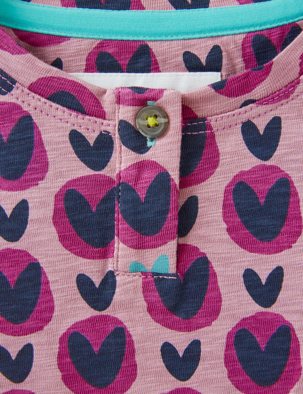 Pure Cotton Heart Print Top (3-10 Yrs) image 2
