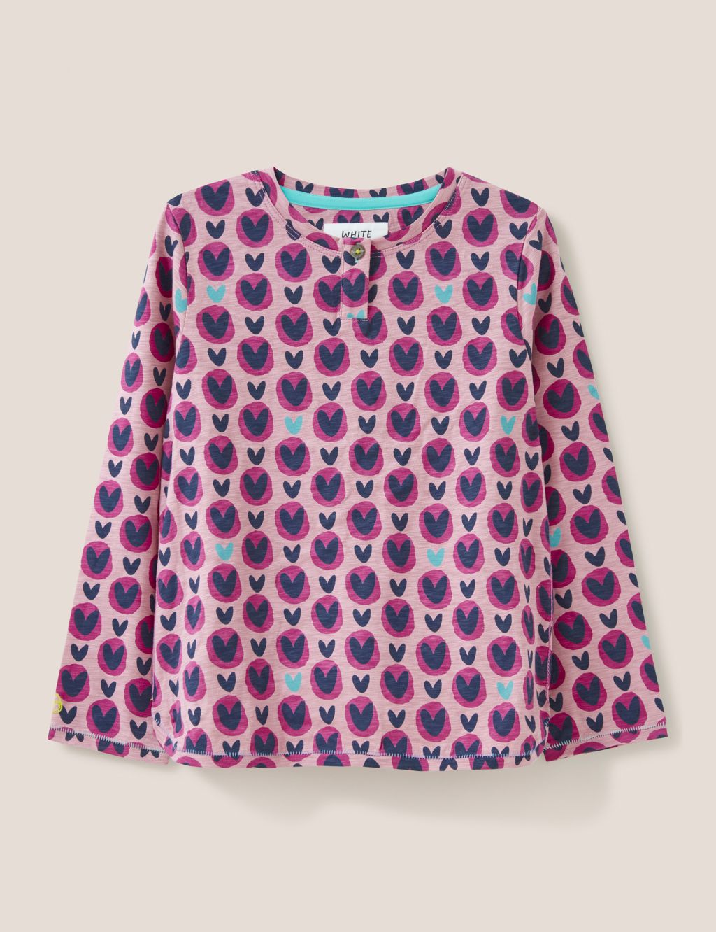 Pure Cotton Heart Print Top (3-10 Yrs) image 1