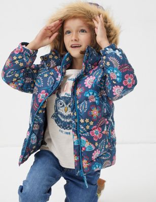 Fatface Girls Hooded Padded Jacket (3-13 Yrs) - 12-13 - Navy, Navy,Green