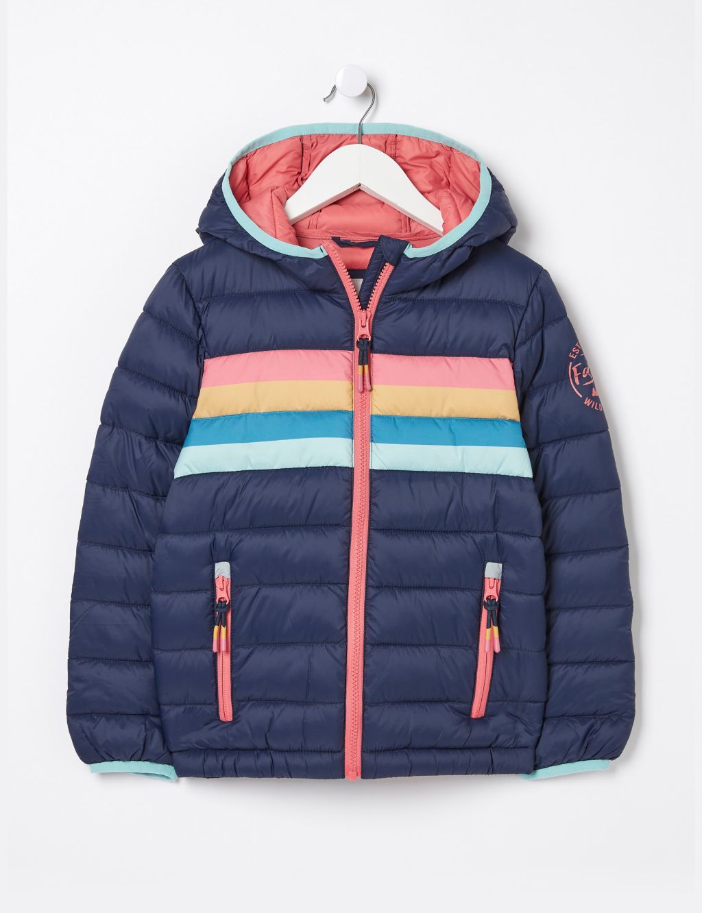 Striped Hooded Padded Jacket (3-13 Yrs) image 2