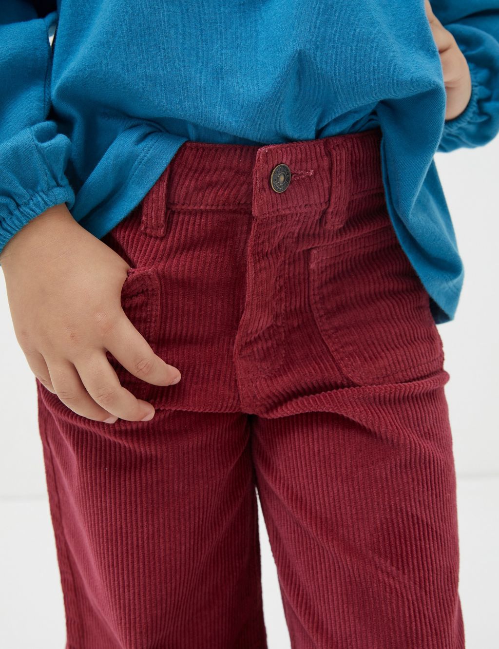 Relaxed Cotton Rich Wide Leg Trousers (3-13 Yrs) image 4