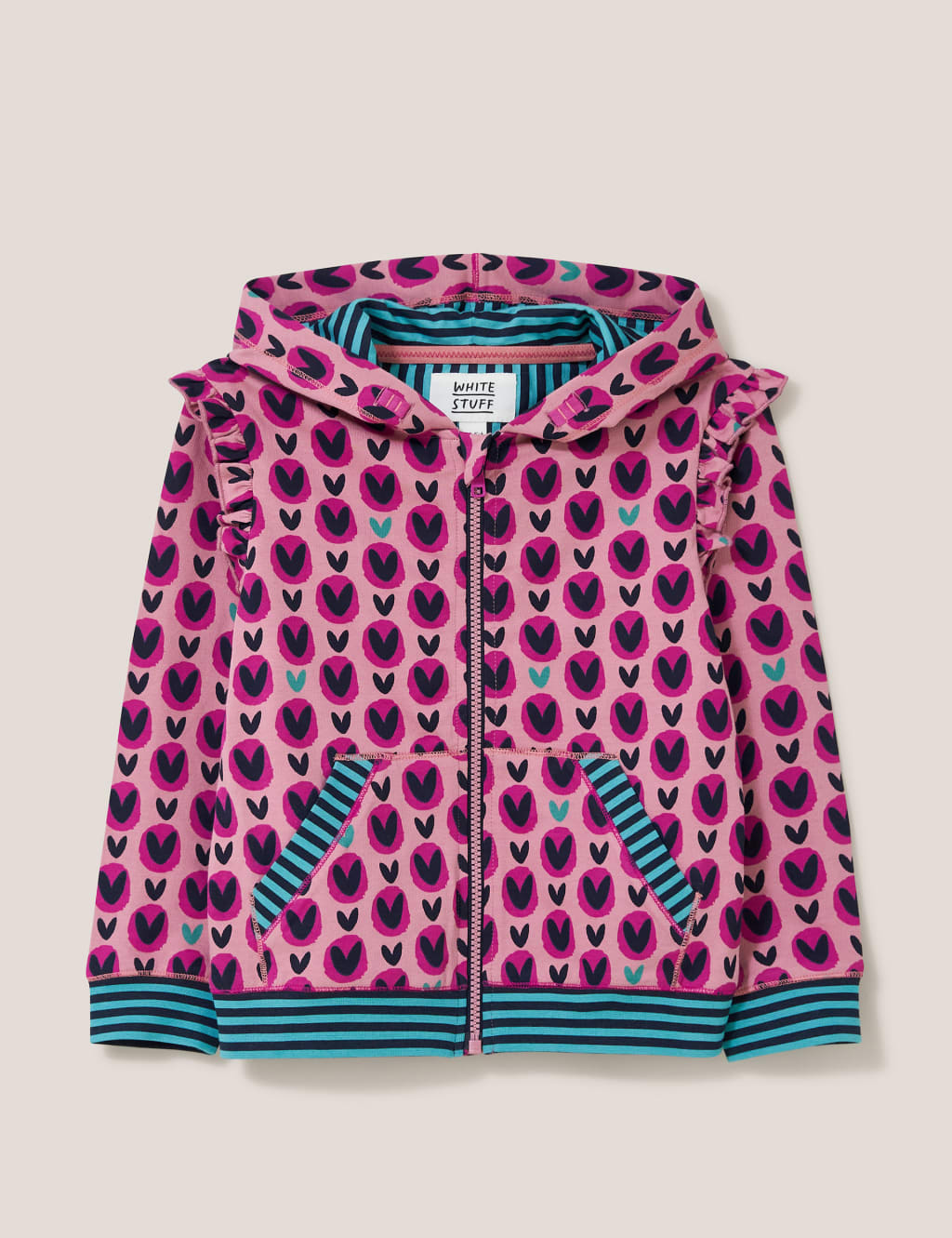 Pure Cotton Heart Print Hoodie (3-10 Yrs) image 1