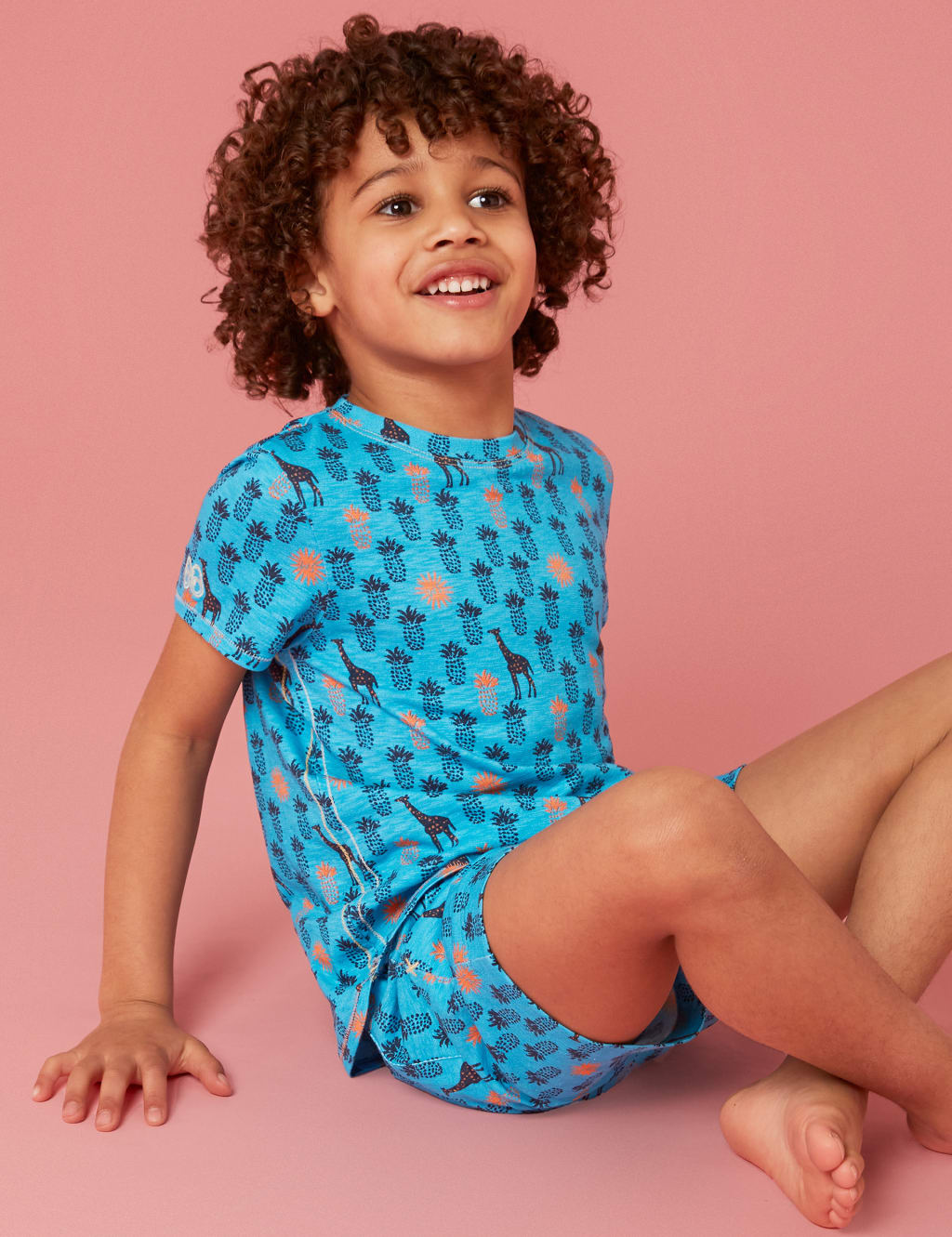 Pure Cotton Tropical Print Short Pyjama Set (3-10 Yrs) image 1
