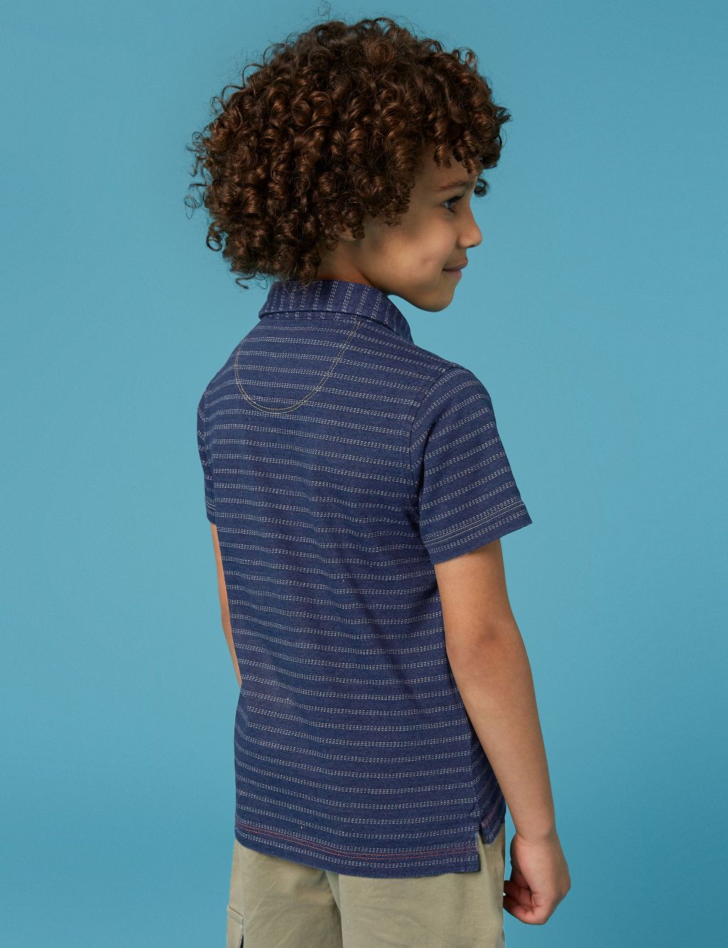 Pure Cotton Striped Polo Shirt (3-10 Yrs) image 4