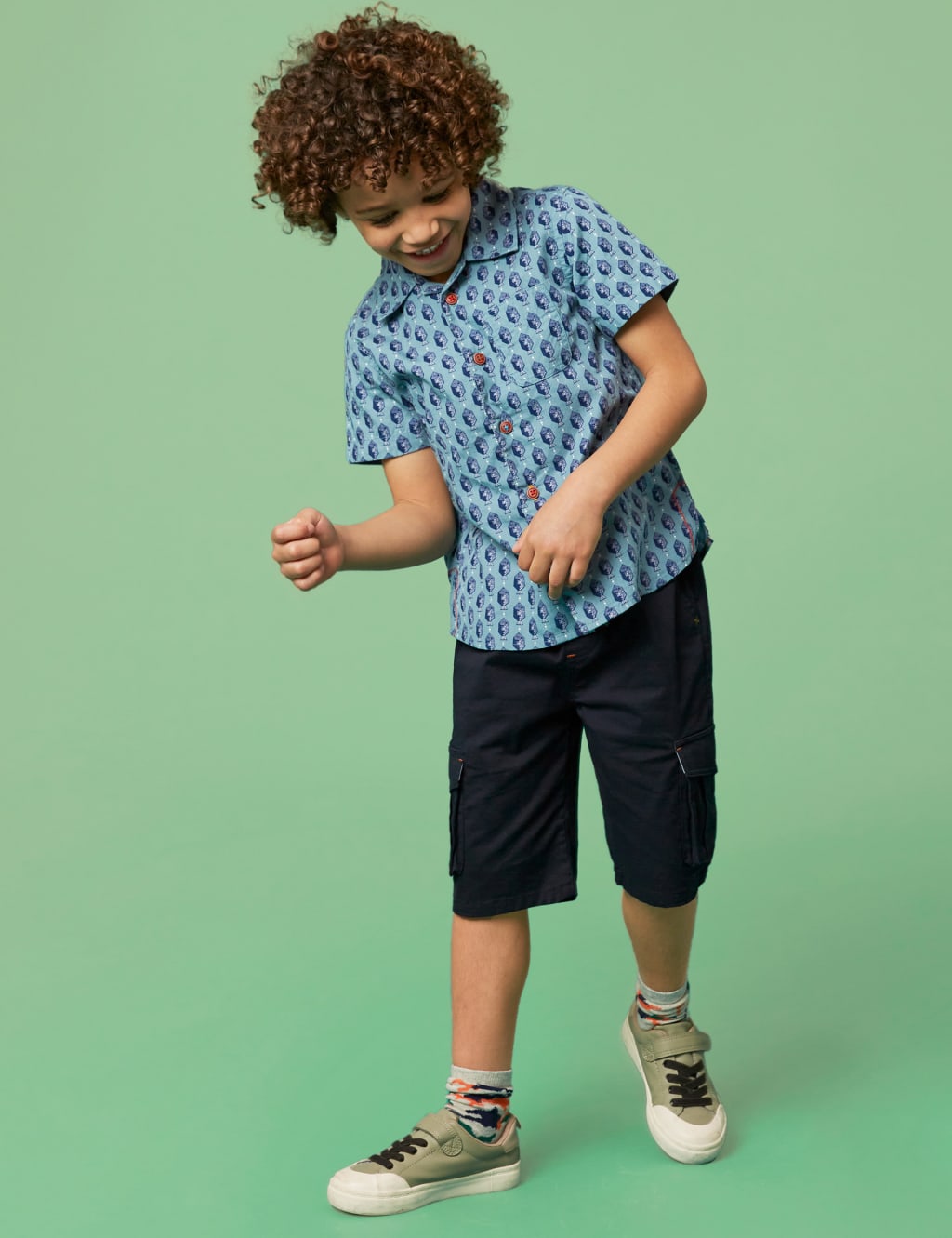 Pure Cotton Fish Print Shirt (3-10 Yrs) image 1