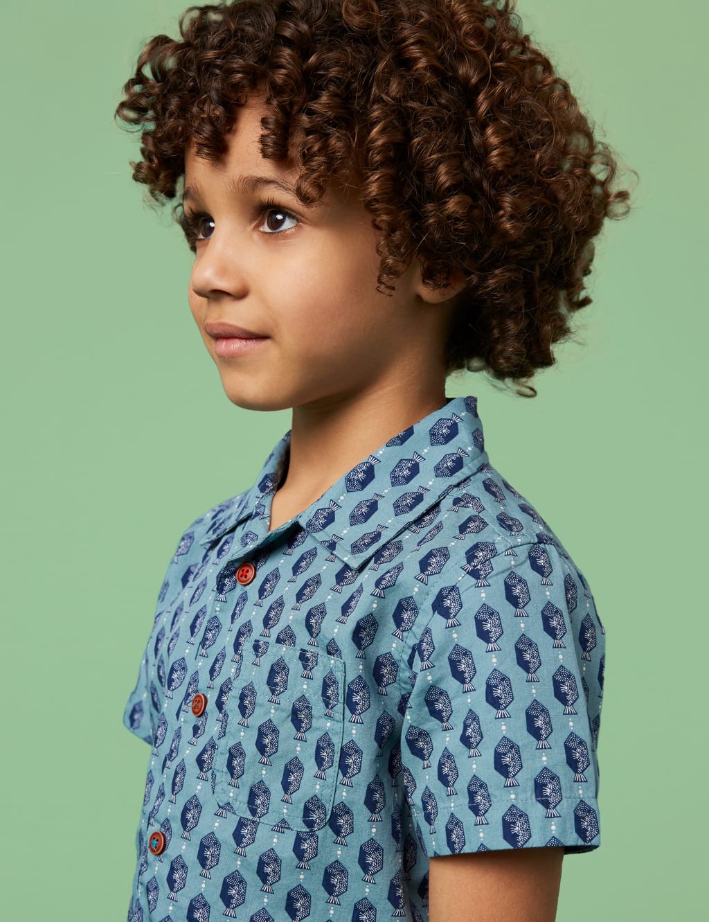 Pure Cotton Fish Print Shirt (3-10 Yrs) image 2