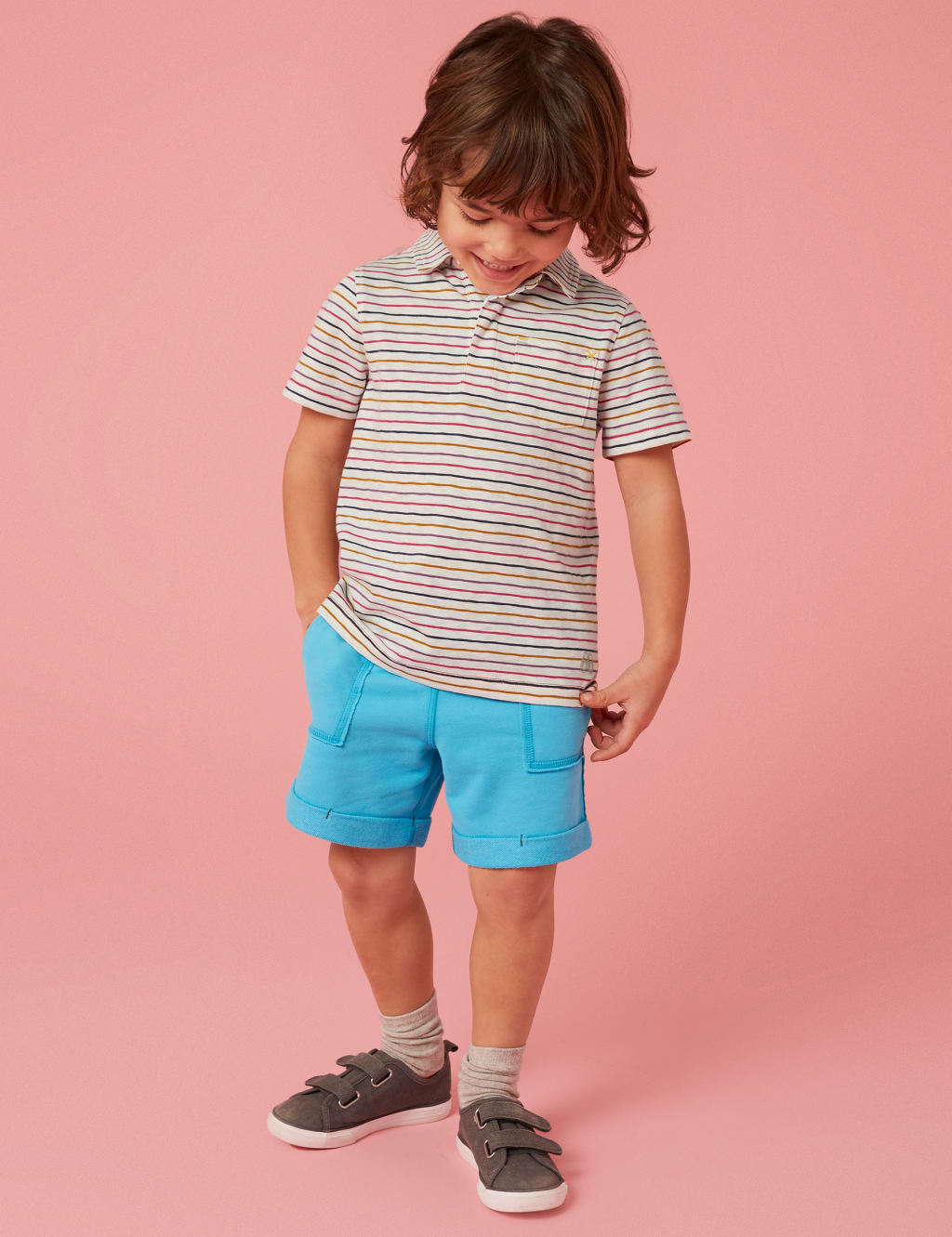 Pure Cotton Striped Polo Shirt (3-10 Yrs) image 3