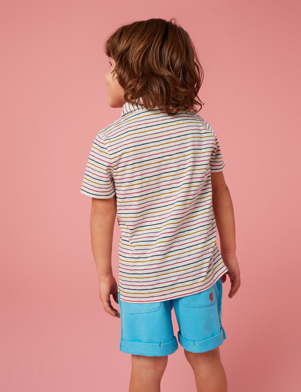 Pure Cotton Striped Polo Shirt (3-10 Yrs) image 4