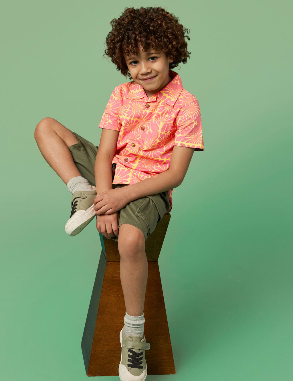 Pure Cotton Floral Shirt (3-10 Yrs) image 1
