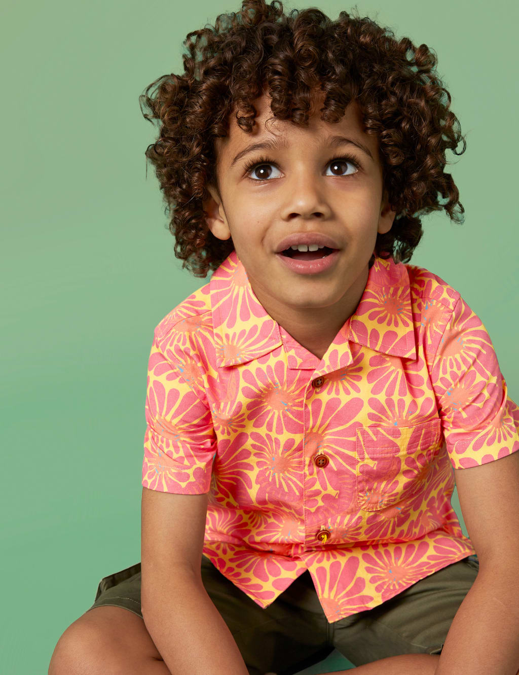 Pure Cotton Floral Shirt (3-10 Yrs) image 3