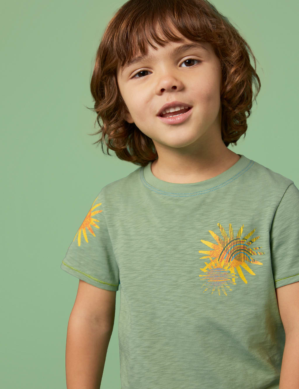 Pure Cotton Sunny Rainbow Graphic T-Shirt (3-10 Yrs) image 3