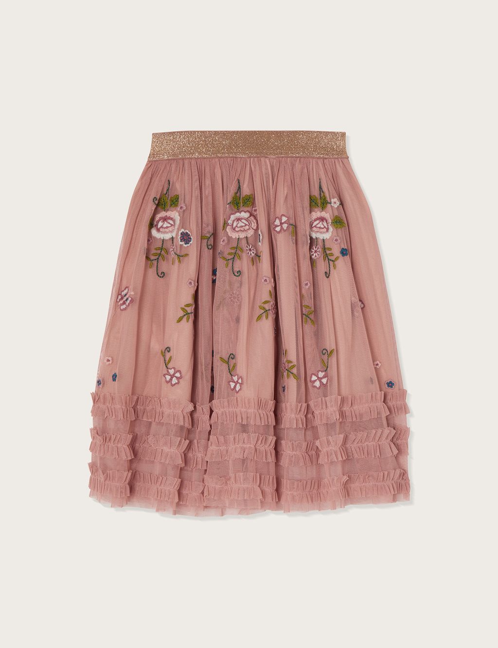 Tulle Floral Embroidered A-Line Skirt (3-15 Yrs) image 2