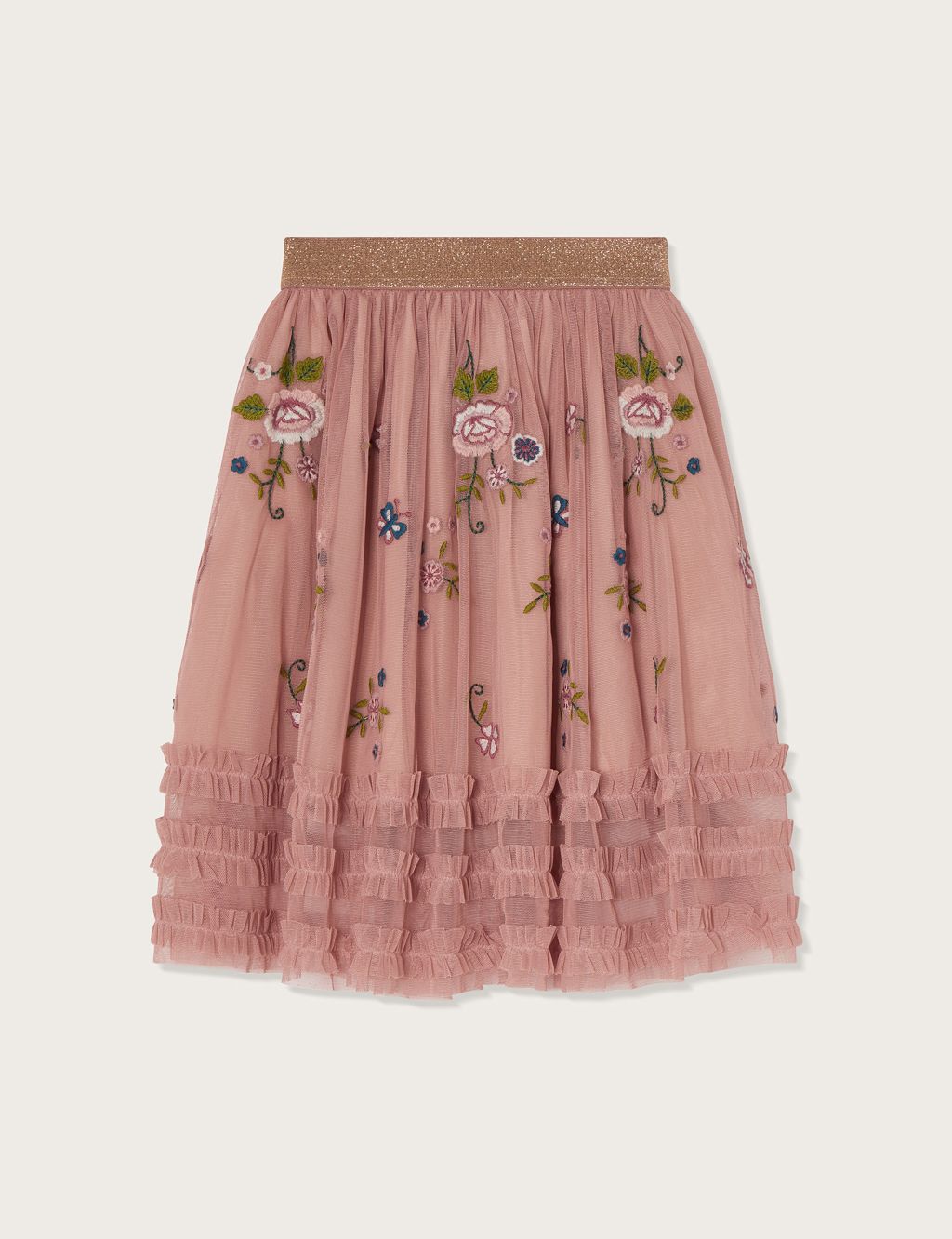 Tulle Floral Embroidered A-Line Skirt (3-15 Yrs) image 1