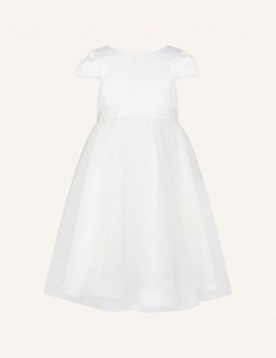 Monsoon Girls Tulle Occasion Dress (3-13 Yrs) - 10y - Natural, Natural