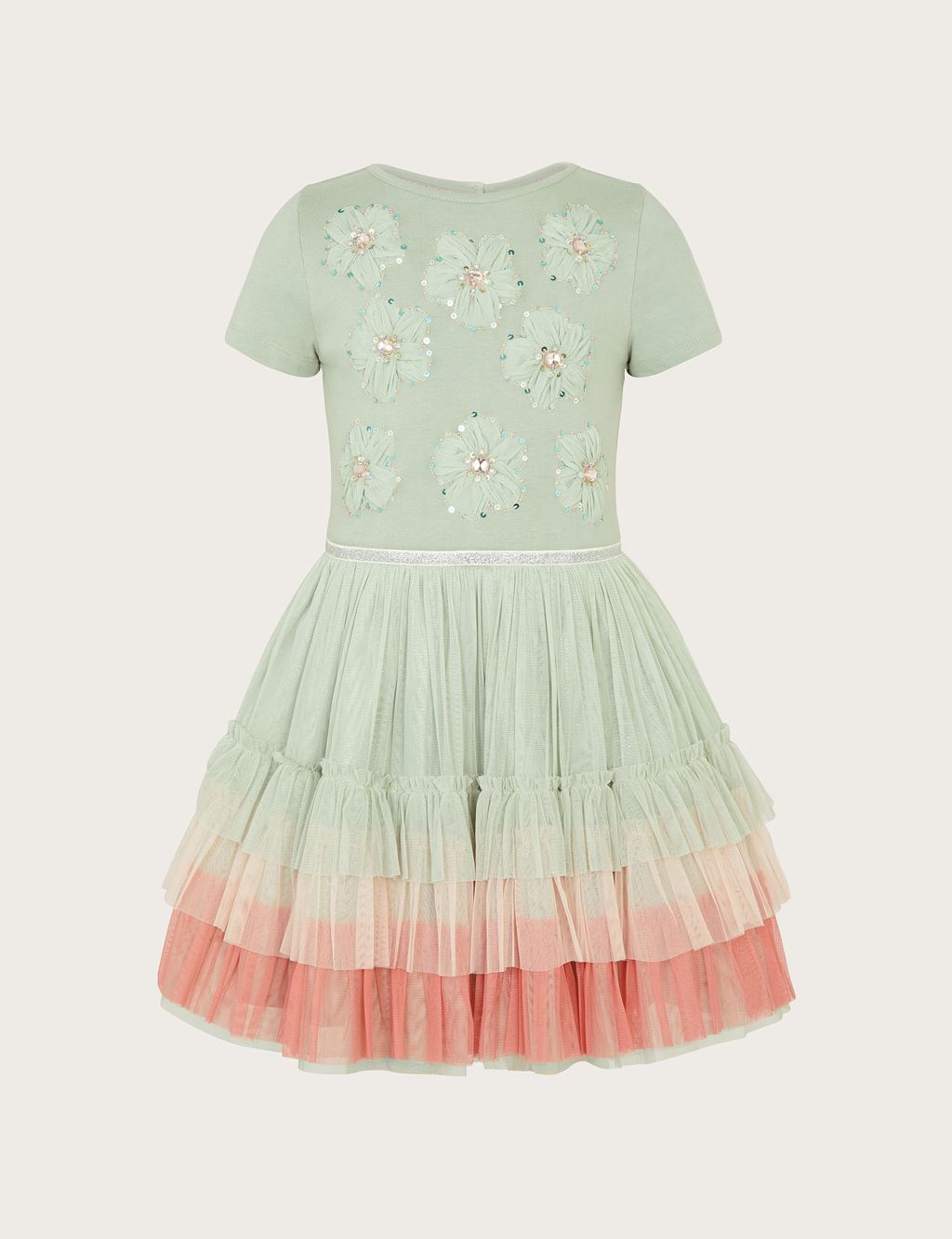 Sequin Floral Tiered Dress (3-13 Yrs) image 1