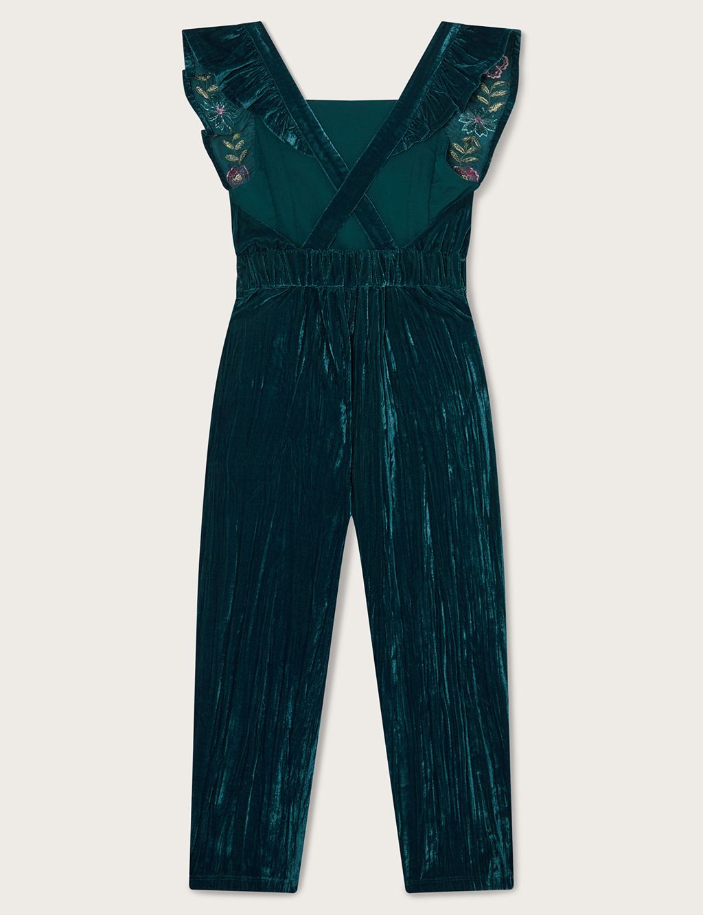 Velvet Embroidered Dungarees (3-13 Yrs) image 2