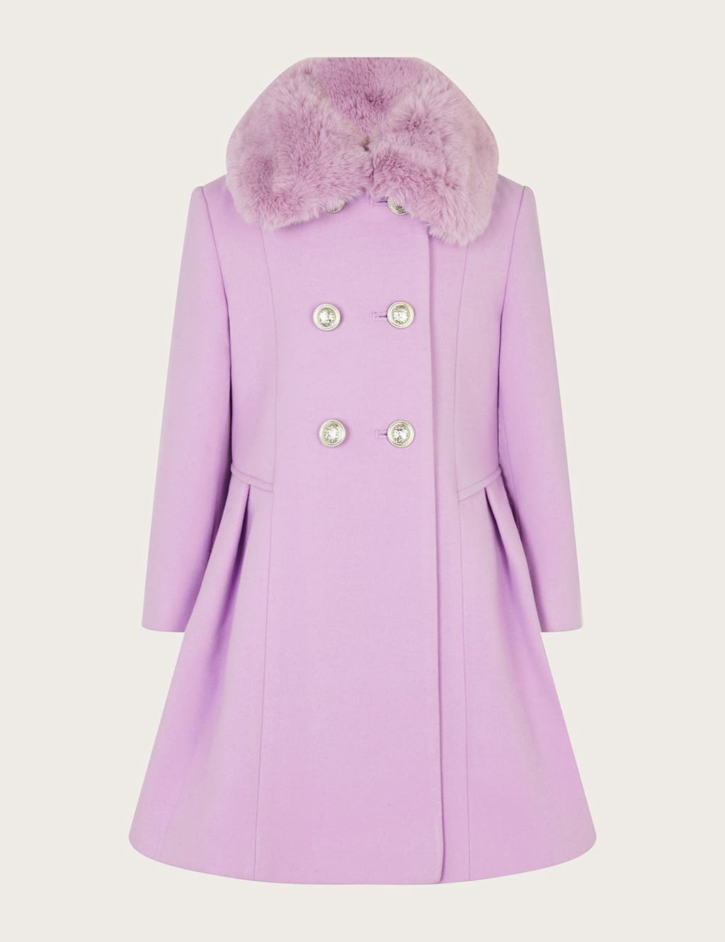 Faux Fur Collar Coat (3-15 Yrs) image 1