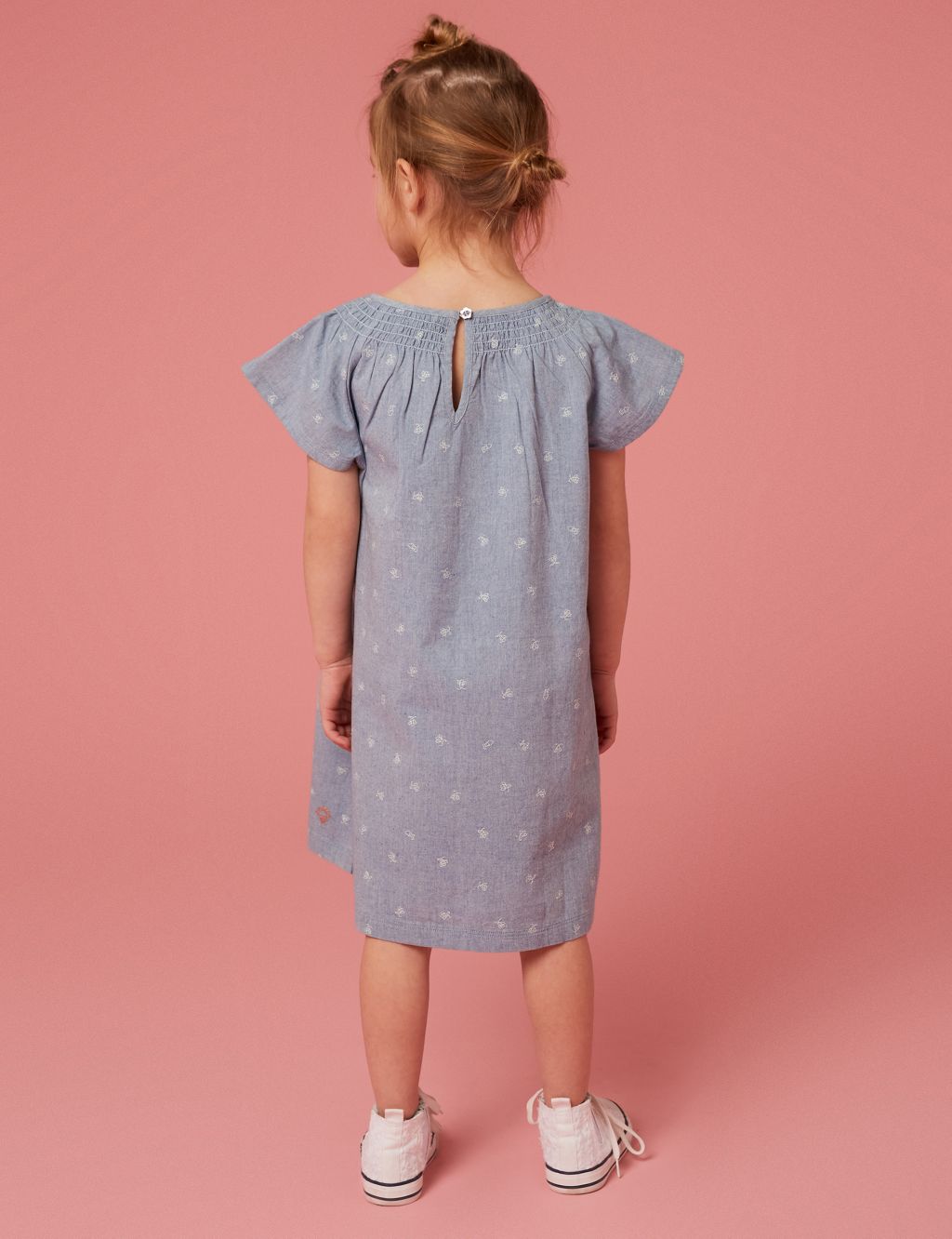 Pure Cotton Embroidered Bee Dress (3-10 Yrs) image 4