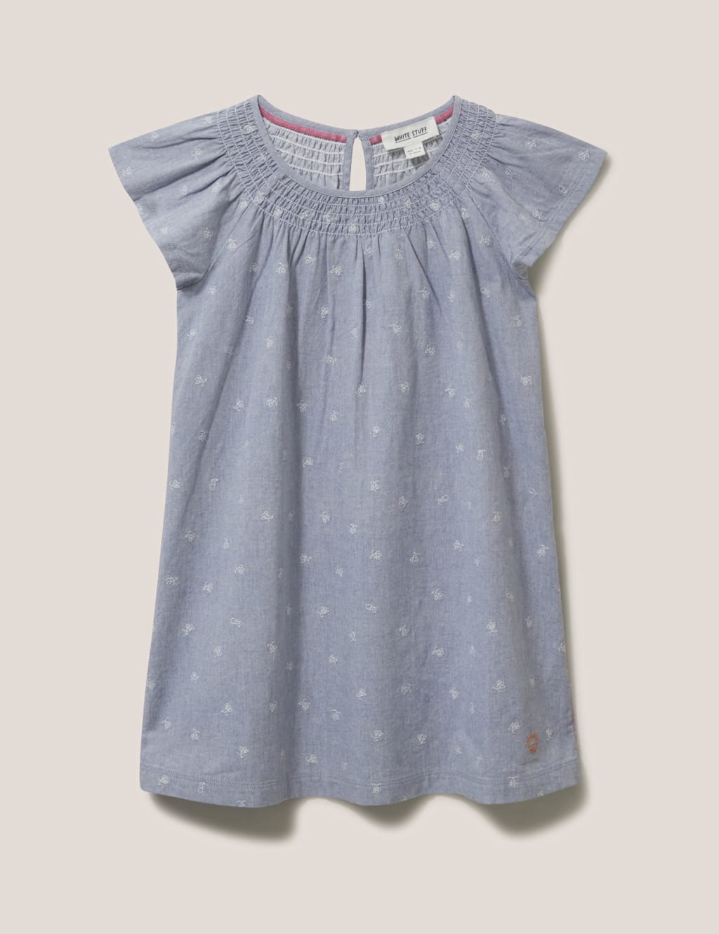 Pure Cotton Embroidered Bee Dress (3-10 Yrs) image 2