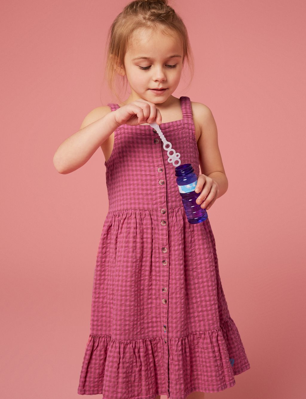Pure Cotton Gingham Dress (3-10 Yrs) image 1