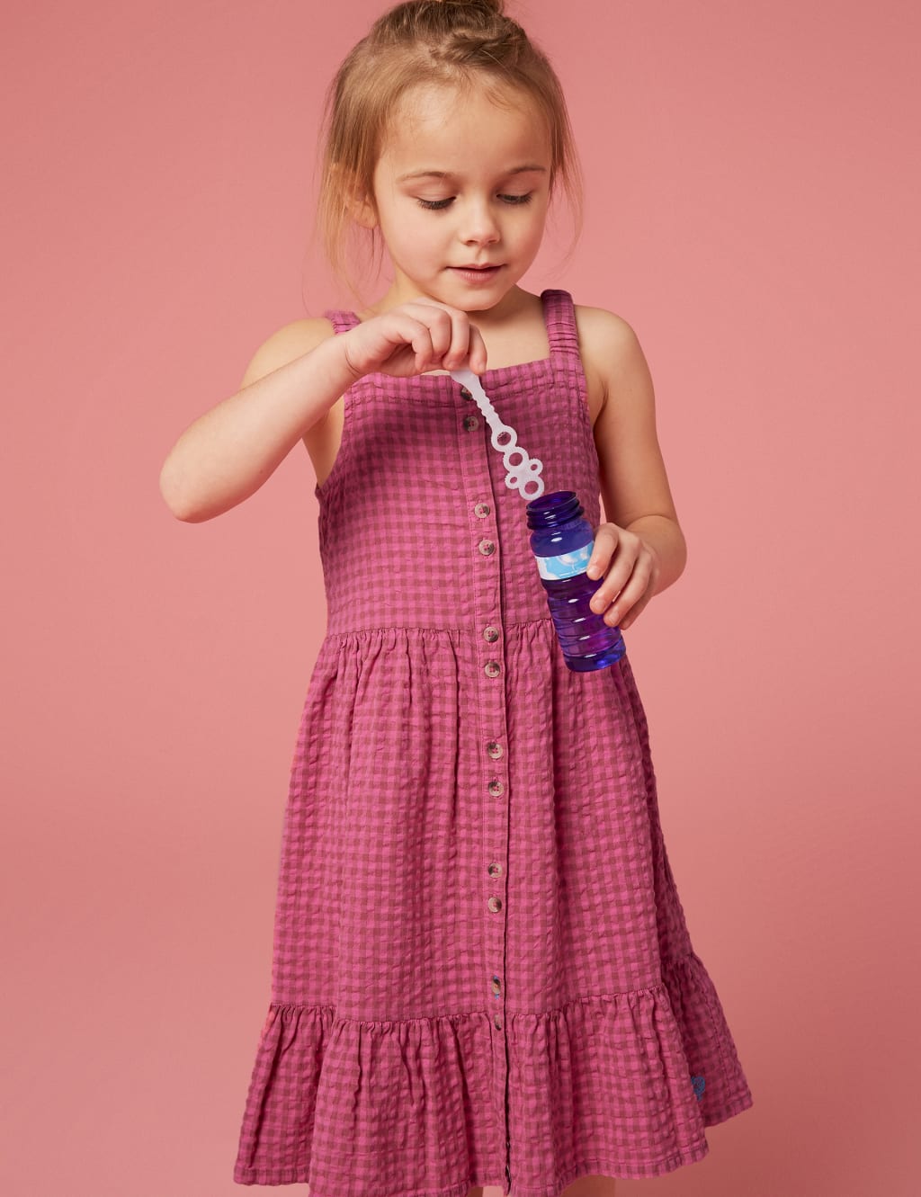 Pure Cotton Gingham Dress (3-10 Yrs) image 1