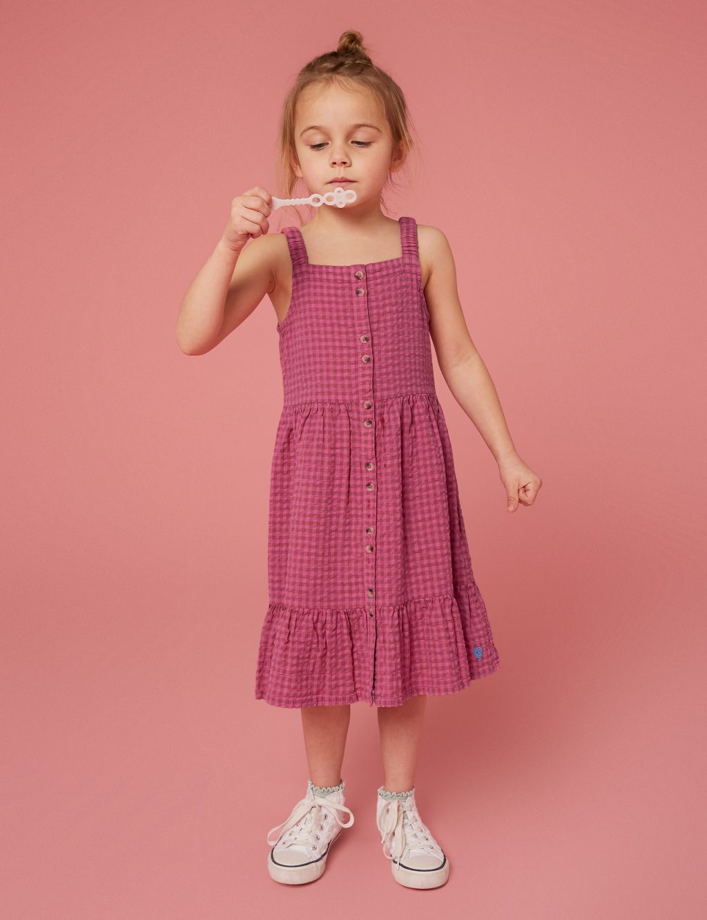 Pure Cotton Gingham Dress (3-10 Yrs) image 3