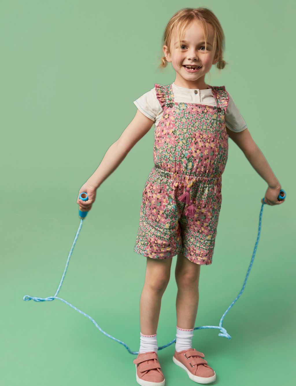 Pure Cotton Ditsy Print Playsuit (3-10 Yrs) image 1
