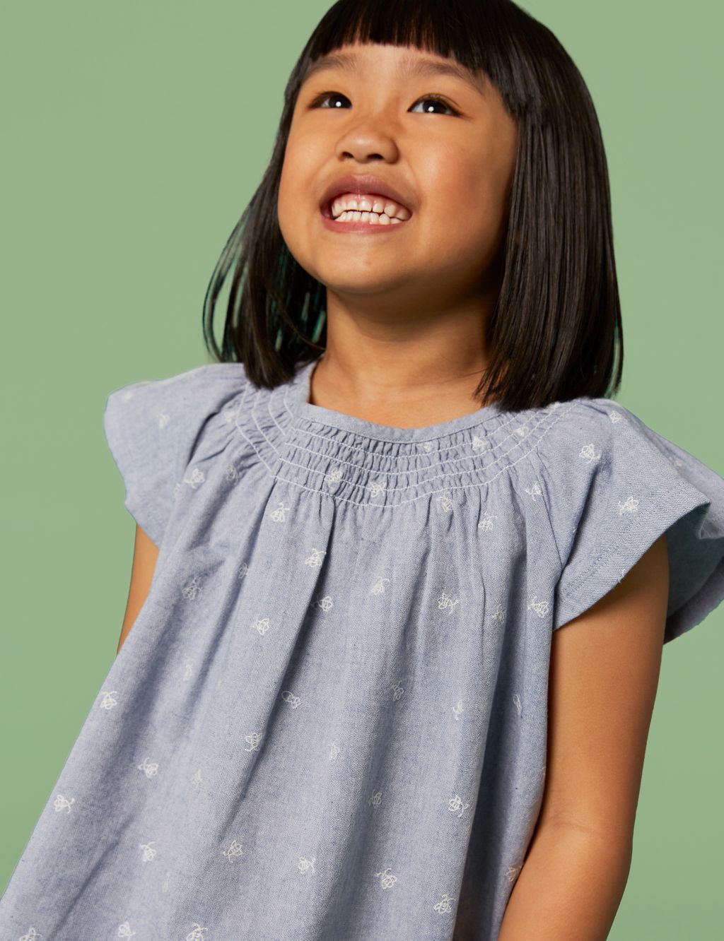Pure Cotton Bee Embroidered Top (3-10 Yrs) image 3