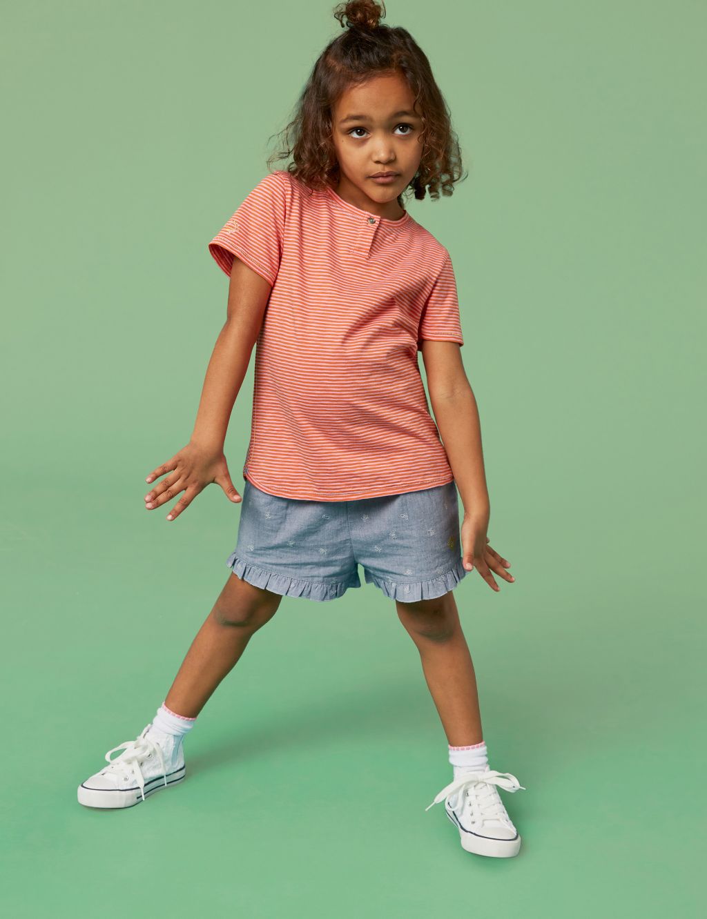 Pure Cotton Bee Embroidery Shorts (3-10 Yrs) image 3