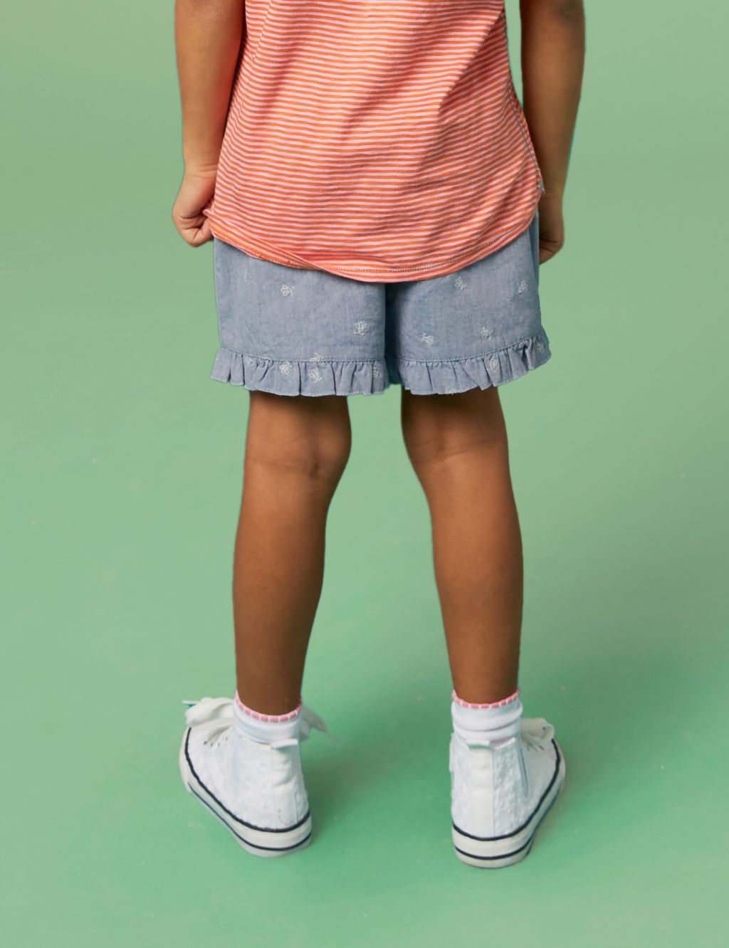 Pure Cotton Bee Embroidery Shorts (3-10 Yrs) image 4