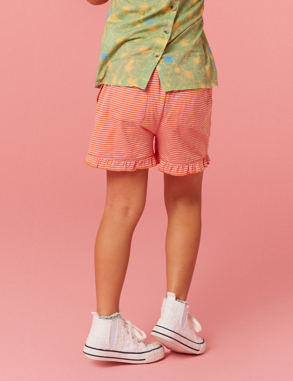Pure Cotton Striped Frill Shorts (3-10 Yrs) image 5