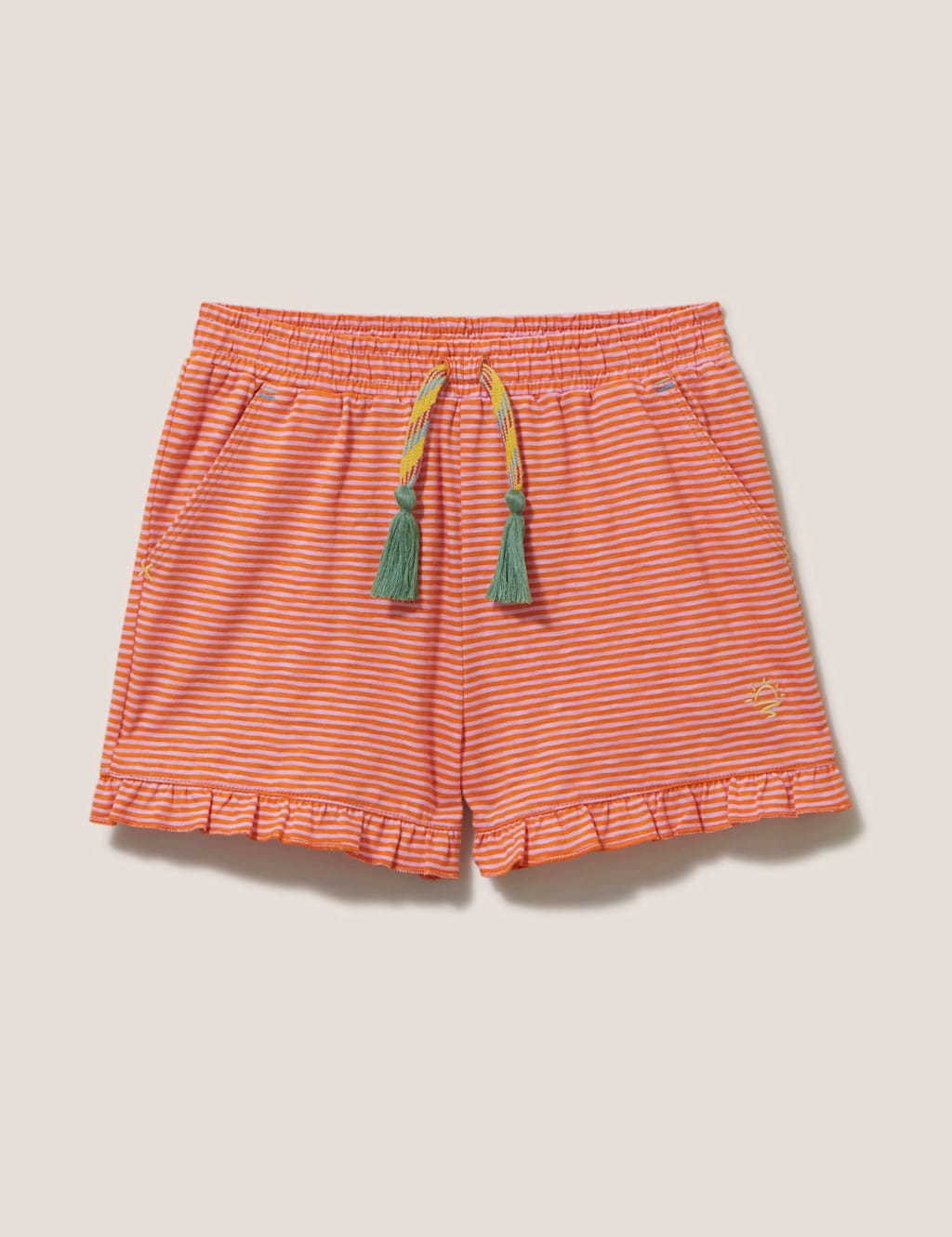 Pure Cotton Striped Frill Shorts (3-10 Yrs) image 2