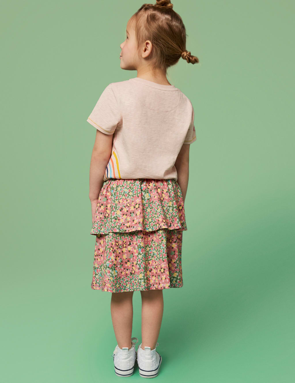 Midi Pure Cotton Floral Skirt (3-10 Yrs) image 5