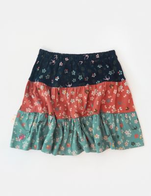 M&S White Stuff Girls Pure Cotton Floral Tiered Skirt (3-10 Yrs)