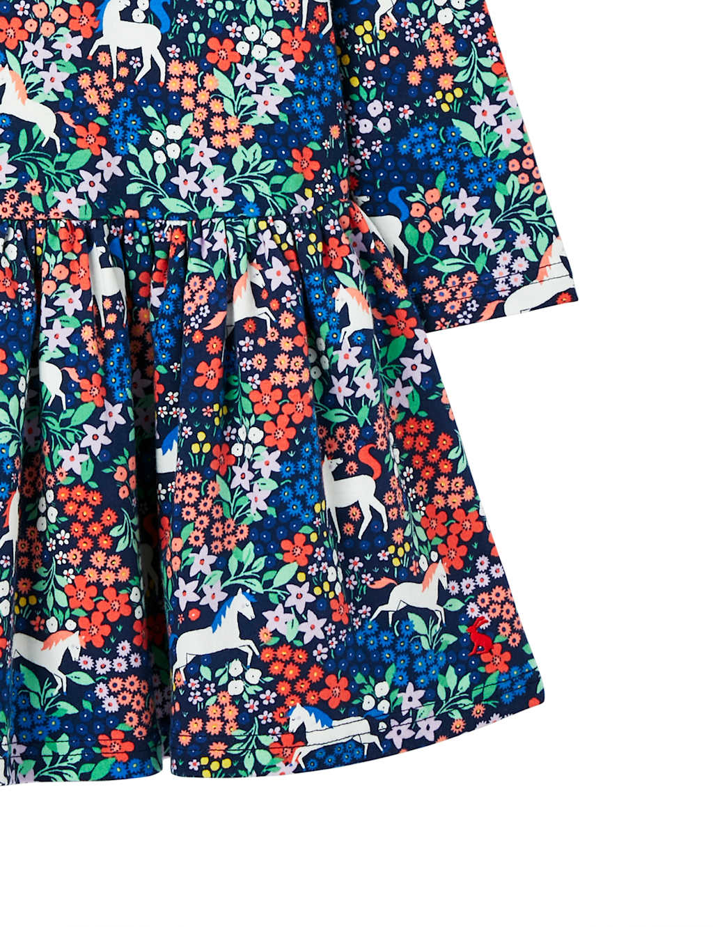 Pure Cotton Floral & Horse Print Dress (2-8 Yrs) image 4