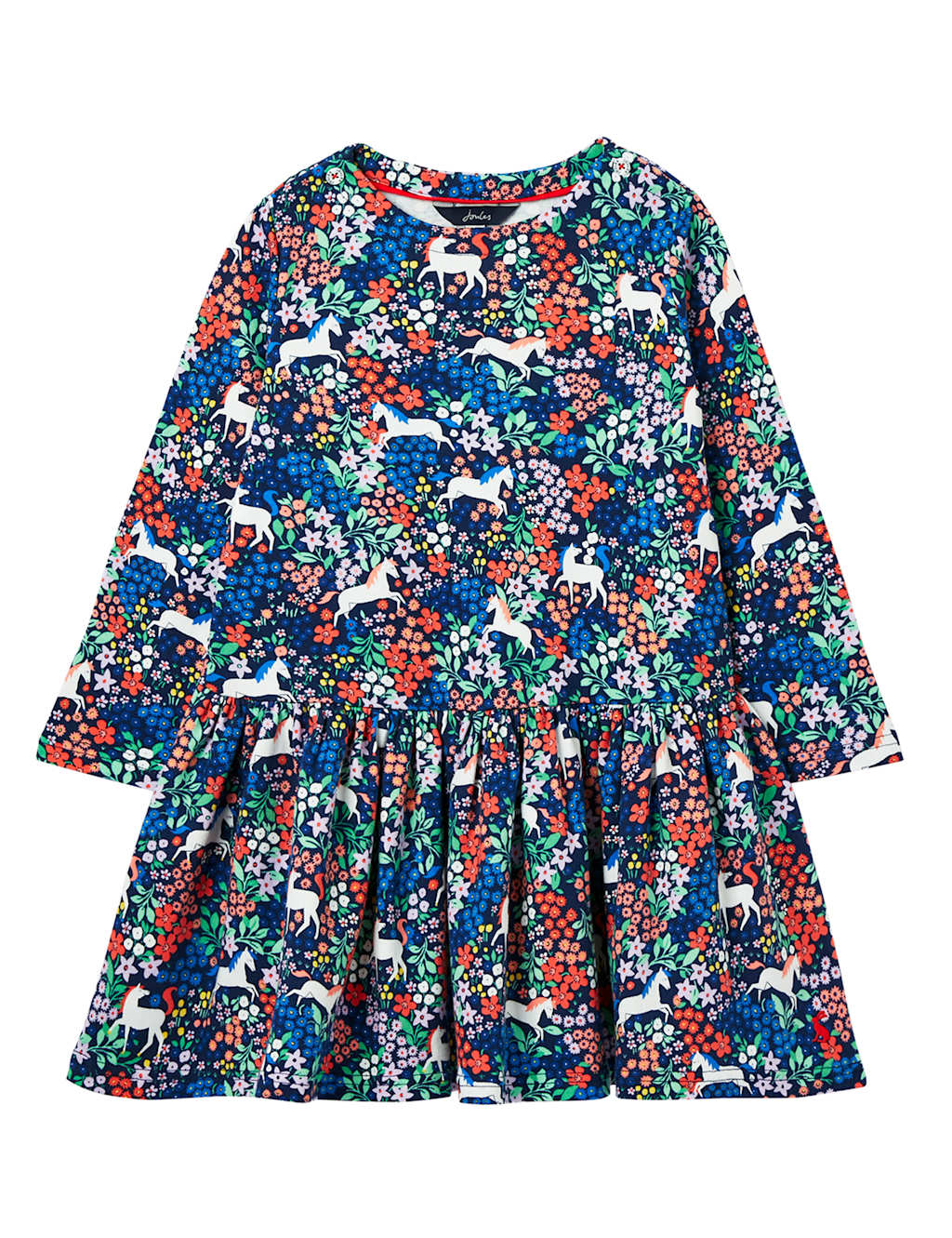 Pure Cotton Floral & Horse Print Dress (2-8 Yrs) image 1