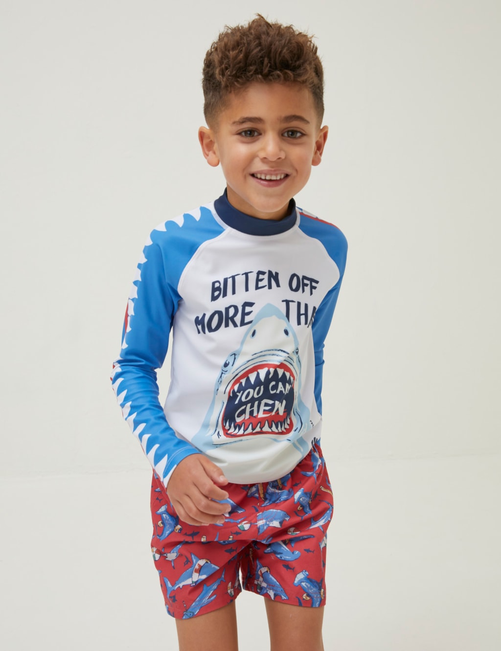 Shark Long Sleeve Rash Vest (3-13 Yrs) image 1