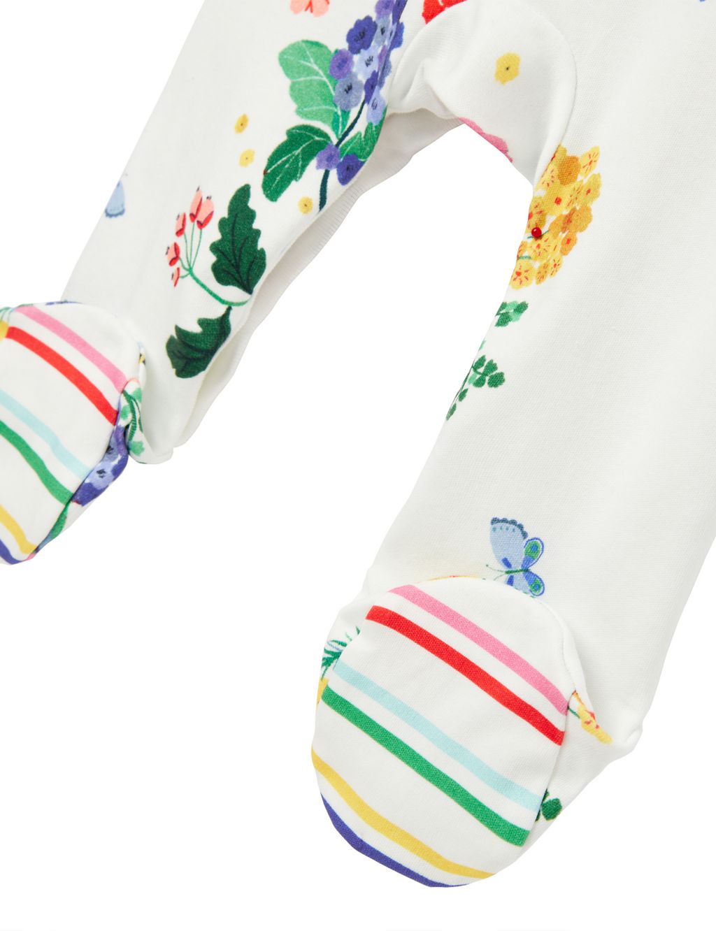 Pure Cotton Floral Sleepsuit (0-2 Yrs) image 4