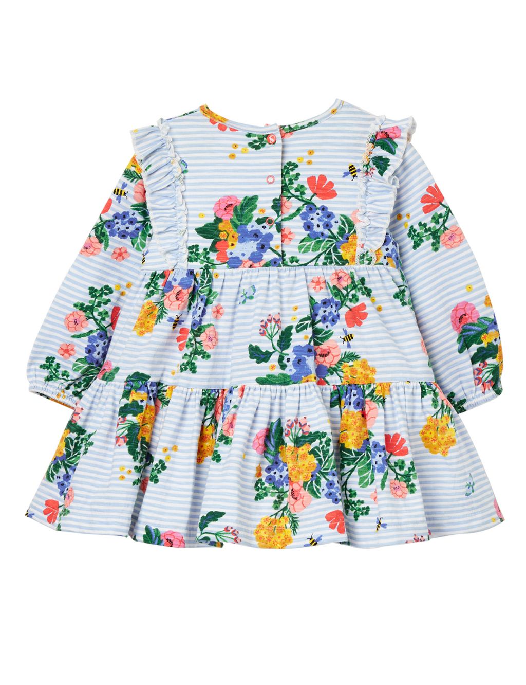 Pure Cotton Floral Striped Dress (0-3 Yrs) image 4