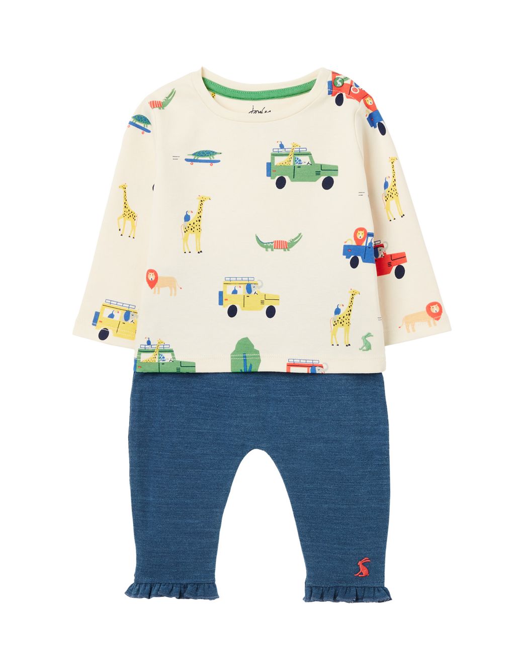 Cotton Rich Printed Outfit (0-3 Yrs) image 1