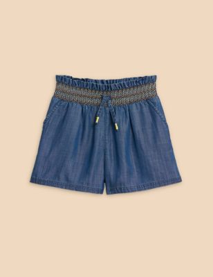 White Stuff Girl's Denim Shorts (3-10 Yrs) - 3-4 Y - Med Blue Denim, Med Blue Denim