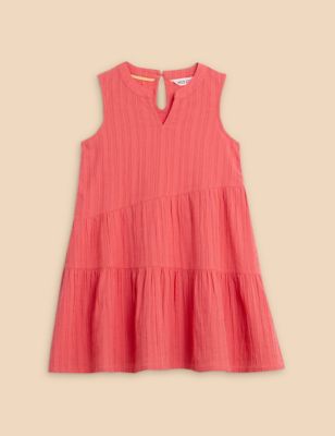 White Stuff Girls Pure Cotton Dress (3-10 Yrs) - 3-4 Y - Red, Red