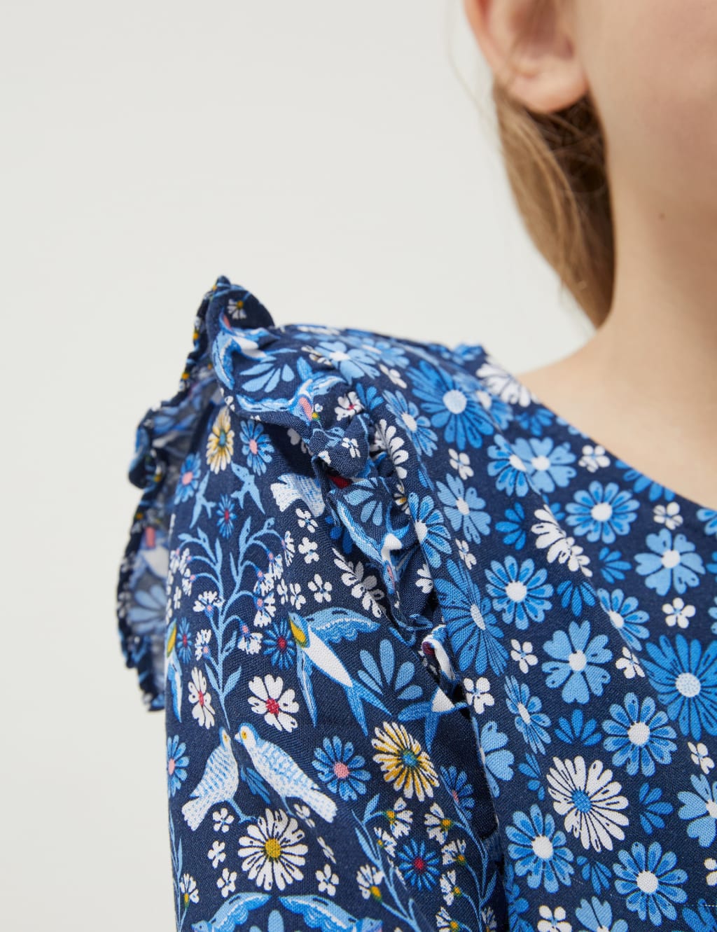 Bird Print Tiered Dress (3-13 Yrs) image 2