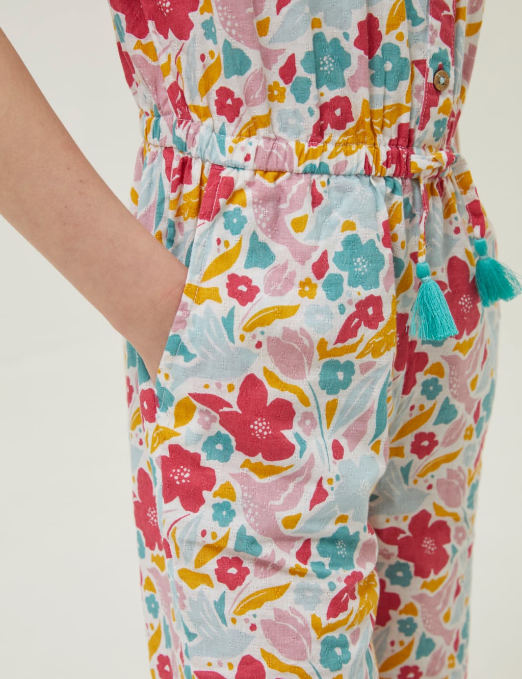 Pure Cotton Floral Jumpsuit (3-13 Yrs) image 4