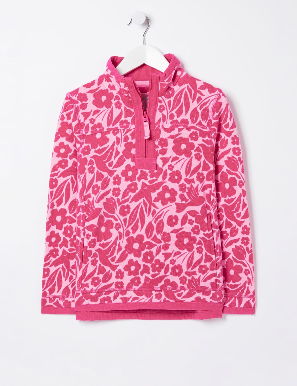Pure Cotton Floral Half Zip Sweatshirt (3-13 Yrs)