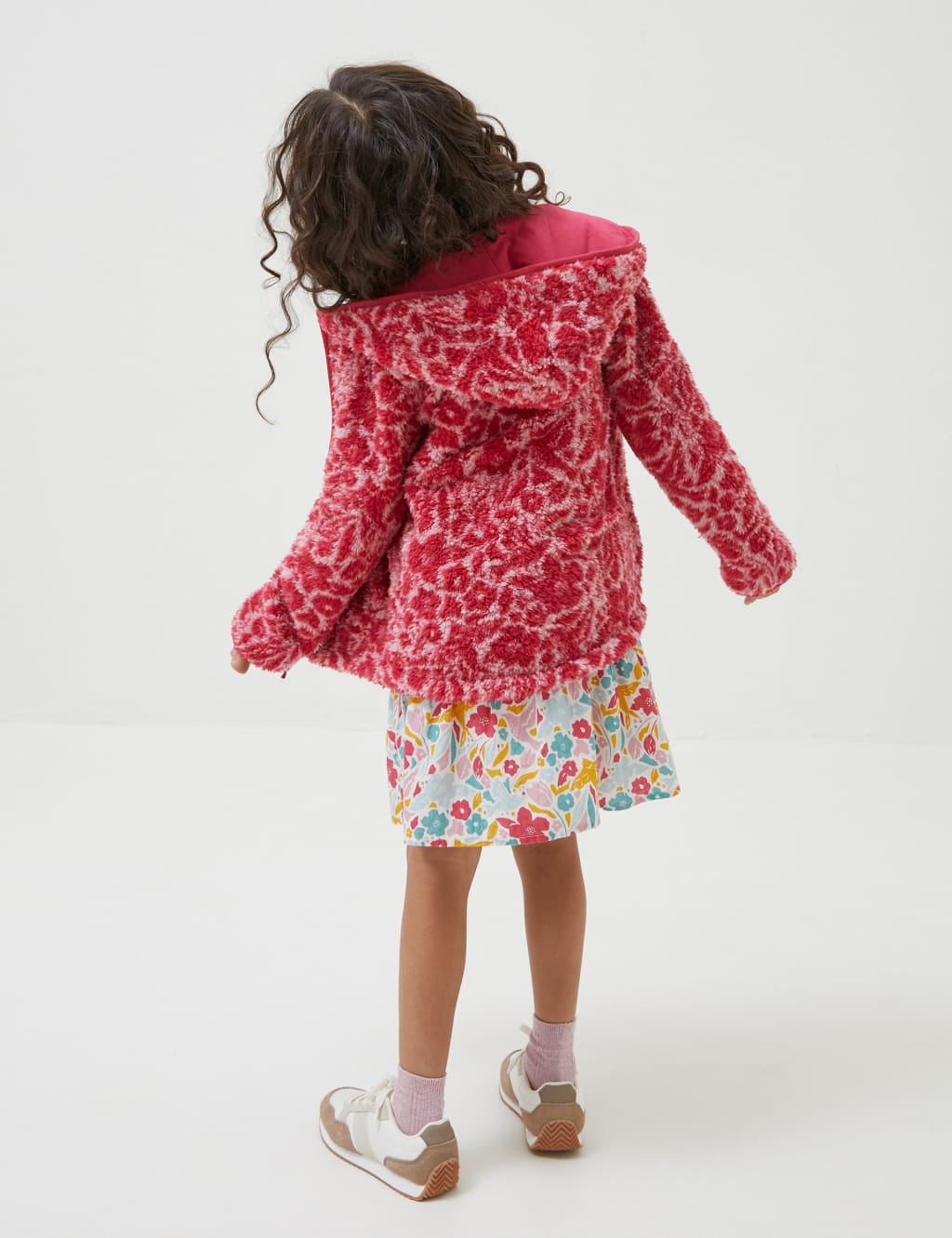 Fleece Floral Zip Hoodie (3-13 Yrs) image 3