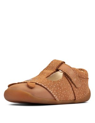M&S Clarks Girls Baby Leather Animal Shoes