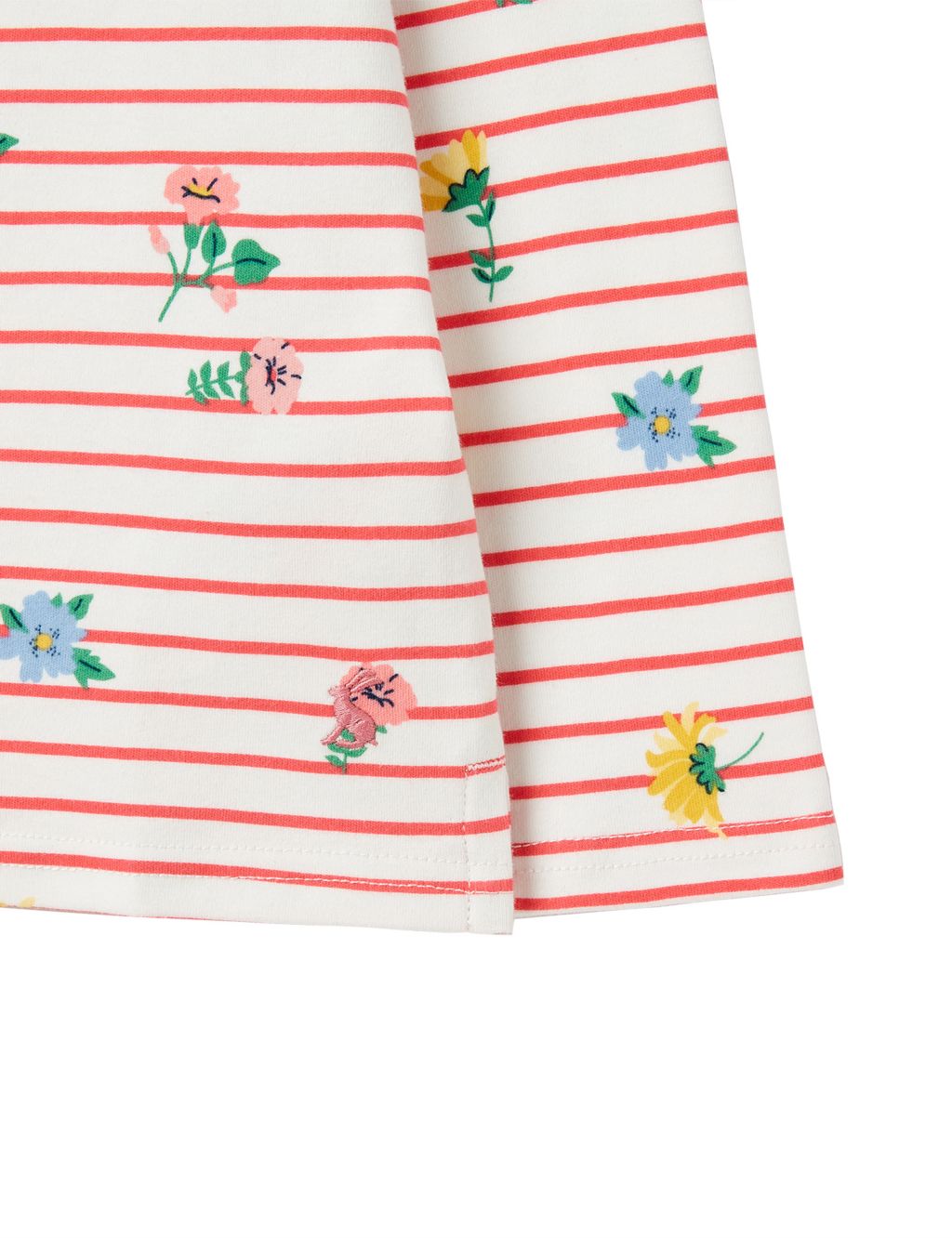 Pure Cotton Striped Floral Top (2-12 Yrs) image 2